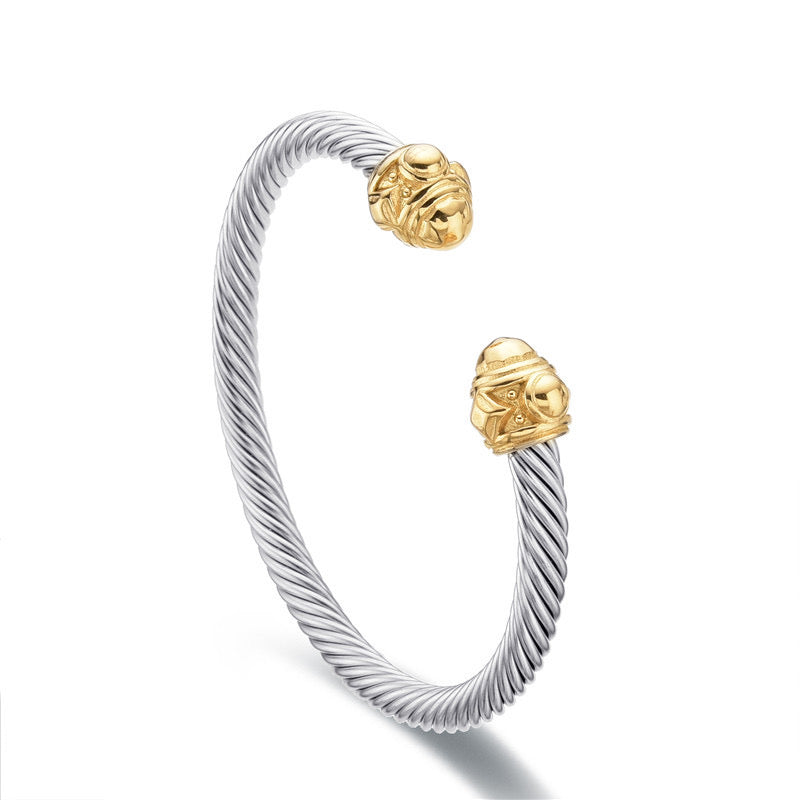 Brazalete doble giro plata (una pieza)